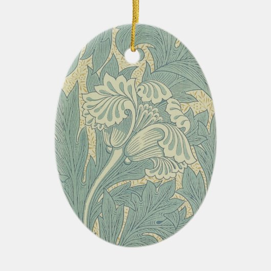 William Morris Classic Tulip Blue Floral Keramisch Ornament (Voorkant)