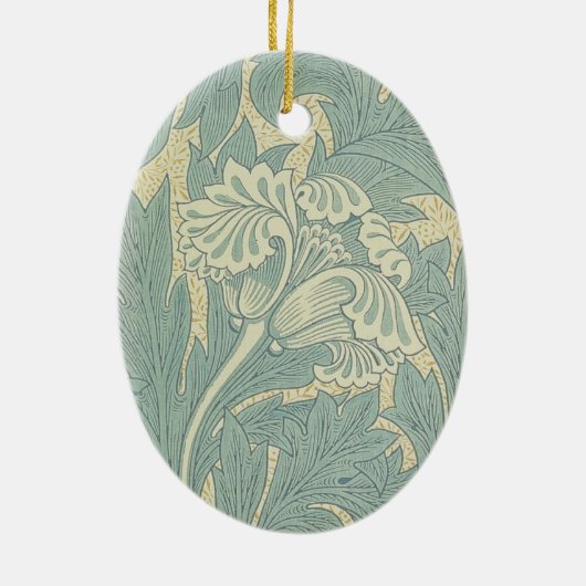 William Morris Classic Tulip Blue Floral Keramisch Ornament (Achterkant)