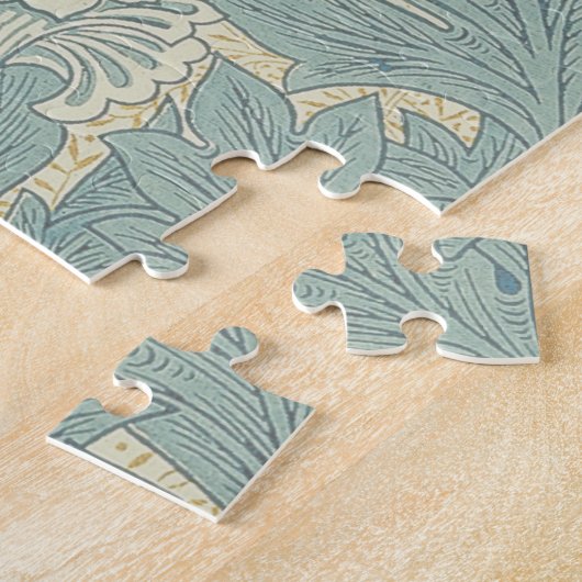 William Morris Classic Tulip Blue Floral Legpuzzel (Zijkant)