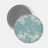William Morris Classic Tulip Blue Floral Magneet (Voorkant / Achterkant)