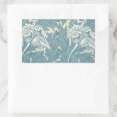 William Morris Classic Tulip Blue Floral Rechthoekige Sticker (Tas)