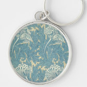William Morris Classic Tulip Blue Floral Sleutelhanger (Voorkant)