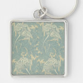 William Morris Classic Tulip Blue Floral Sleutelhanger (Voorkant)