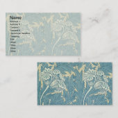 William Morris Classic Tulip Blue Floral Visitekaartje (Voorkant / Achterkant)