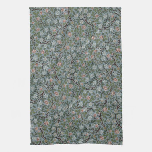 William Morris Clover Bloemen Groen Roze Theedoek (Verticaal)