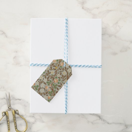 William Morris Clover Botanische Bloem Cadeaulabel (Met Touw)