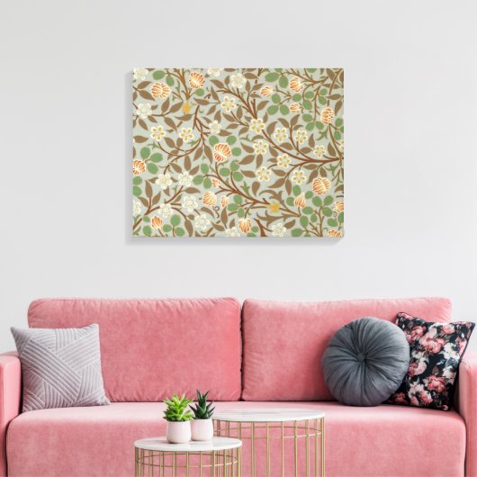 William Morris Clover Botanische Bloem Canvas Afdruk (Insitu (Woonkamer))