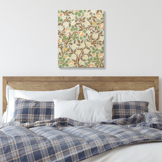 William Morris Clover Botanische Bloem Canvas Afdruk (Insitu (Slaapkamer))