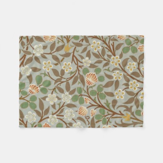 William Morris Clover Botanische Bloem Fleece Deken (Voorkant (Horizontaal))