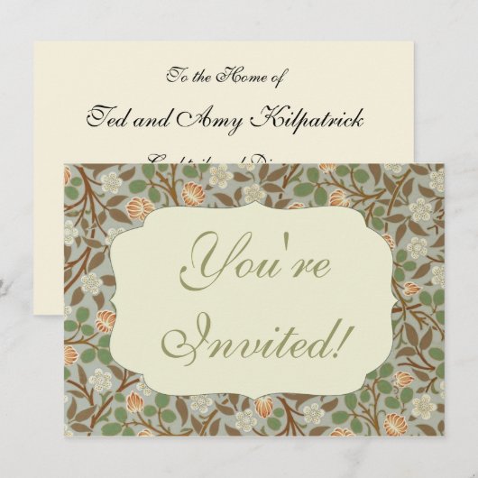 William Morris Clover Botanische Bloem Kaart (Voorkant / Achterkant)