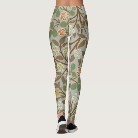 William Morris Clover Botanische Bloem Leggings (Achterkant)
