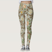 William Morris Clover Botanische Bloem Leggings (Voorkant)
