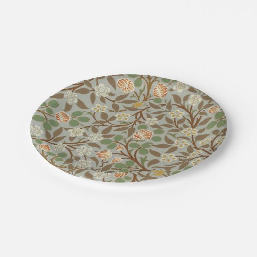 William Morris Clover Botanische Bloem Papieren Bordje (Gekanteld)