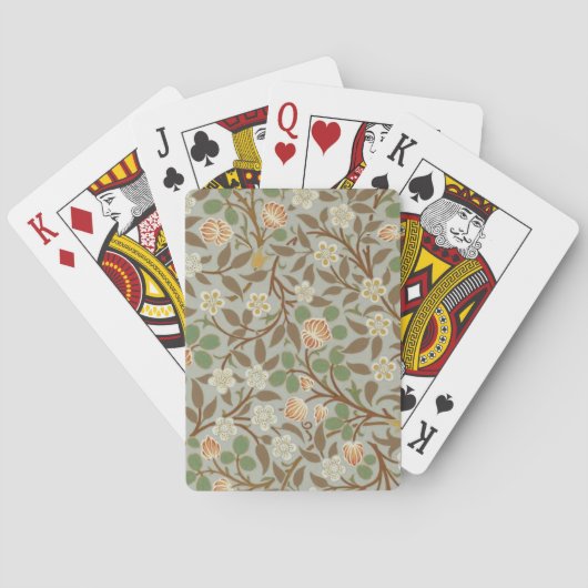 William Morris Clover Botanische Bloem Pokerkaarten (Achterkant)