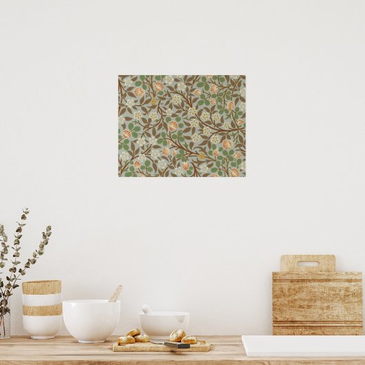 William Morris Clover Botanische Bloem Poster (Keuken)