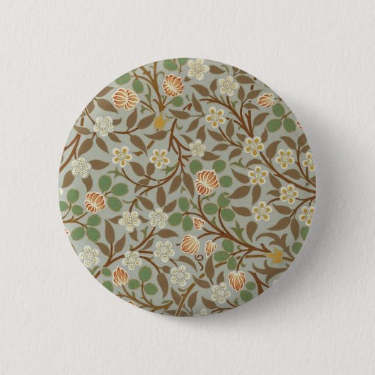 William Morris Clover Botanische Bloem Ronde Button 5,7 Cm (Voorkant)