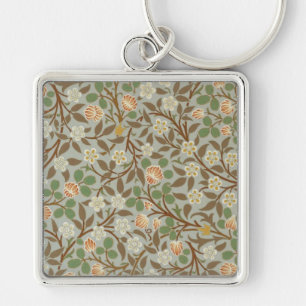 William Morris Clover Botanische Bloem Sleutelhanger