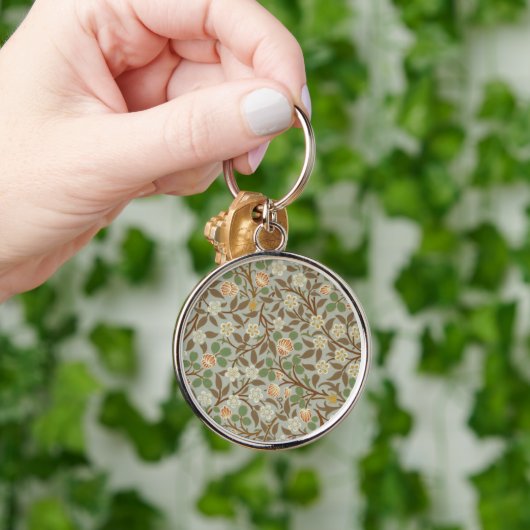 William Morris Clover Botanische Bloem Sleutelhanger (Hand)