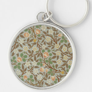 William Morris Clover Botanische Bloem Sleutelhanger