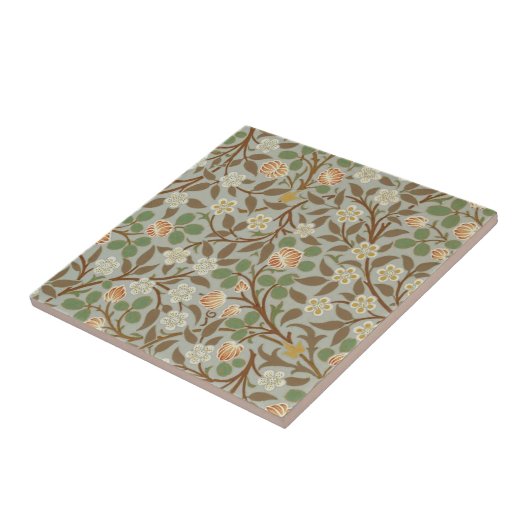 William Morris Clover Botanische Bloem Tegeltje (Zijkant)
