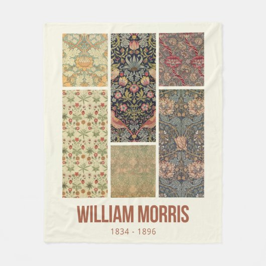 William Morris Collected Art Pattern Collage Fleece Deken (Voorkant)