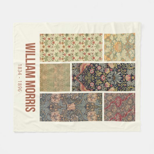 William Morris Collected Art Pattern Collage Fleece Deken (Voorkant (Horizontaal))