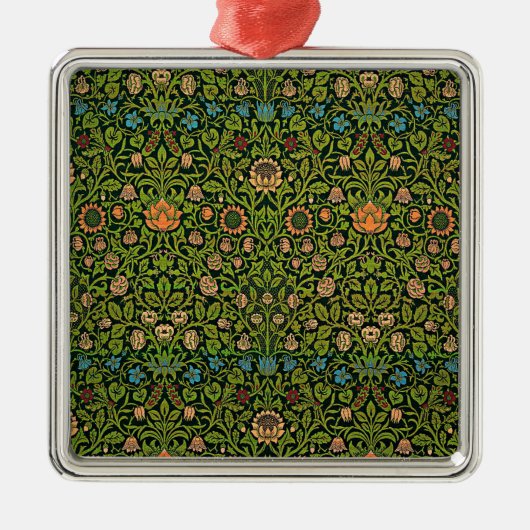 William Morris - Columbine, dark green, Case-Mate Metalen Ornament (Voorkant)
