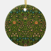 William Morris - Columbine, dark green, Keramisch Ornament (Voorkant)