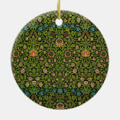 William Morris - Columbine, dark green, Keramisch Ornament (Achterkant)