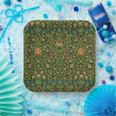 William Morris - Columbine, dark green, Papieren Bordje (Feest)