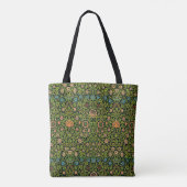 William Morris - Columbine, donkergroen, Case-Mate Tote Bag (Achterkant)