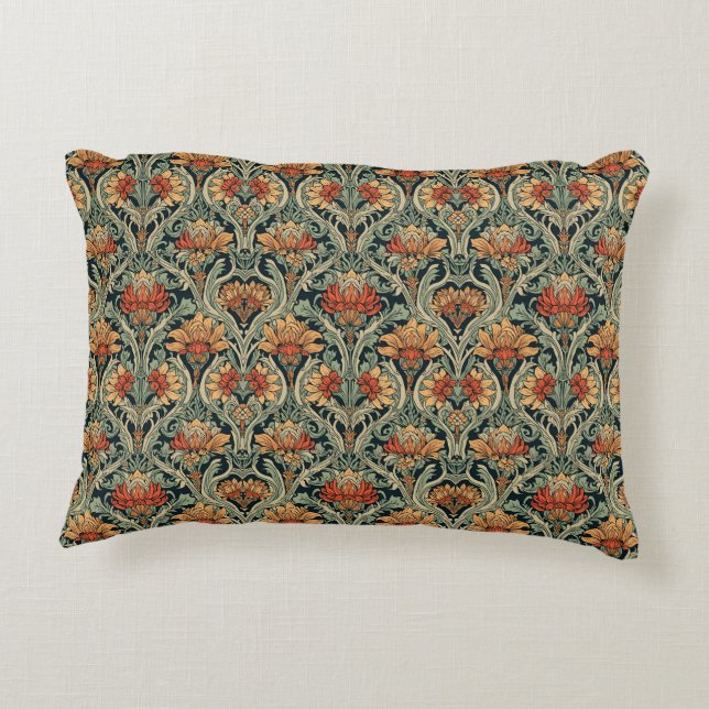 William Morris Compton Art Nouveau bloempatroon Accent Kussen (Achterkant)