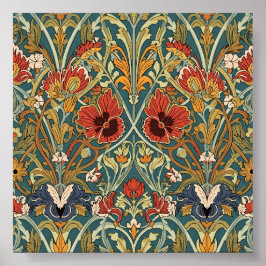 William Morris Compton Art Nouveau Bloempatroon Poster
