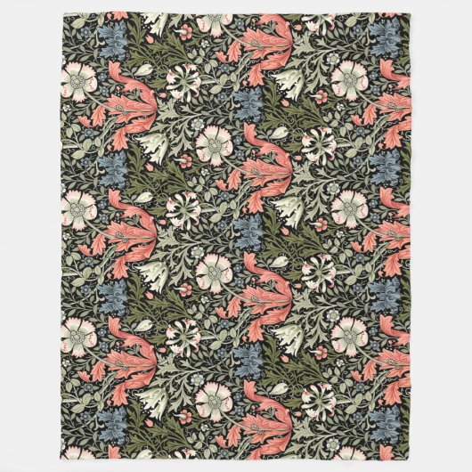 William Morris  Compton bloemmotief Fleece Deken (Voorkant)