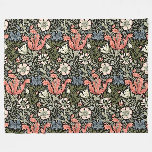 William Morris  Compton bloemmotief Fleece Deken (Voorkant (Horizontaal))