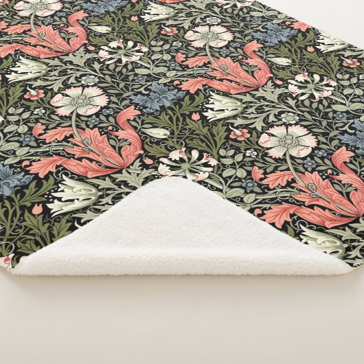 William Morris  Compton bloemmotief Sherpa Deken (3/4)