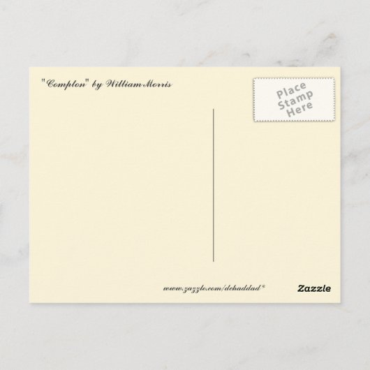 William Morris "Compton" Briefkaart (Achterkant)