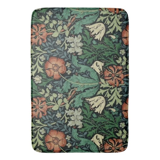 William Morris Compton Floral Art Nouveau Pattern Badmat (Voorkant Verticaal)