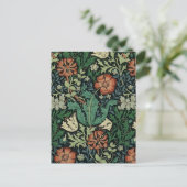 William Morris Compton Floral Art Nouveau Pattern Briefkaart (Staand voorkant)