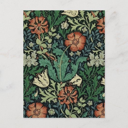 William Morris Compton Floral Art Nouveau Pattern Briefkaart (Voorkant)