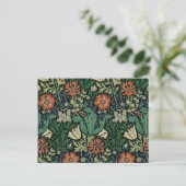 William Morris Compton Floral Art Nouveau Pattern Briefkaart (Staand voorkant)