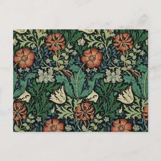 William Morris Compton Floral Art Nouveau Pattern Briefkaart (Voorkant)