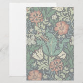 William Morris Compton Floral Art Nouveau Pattern Briefpapier (Voorkant / Achterkant)