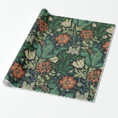 William Morris Compton Floral Art Nouveau Pattern Cadeaupapier (Uitgerold)