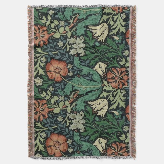 William Morris Compton Floral Art Nouveau Pattern Deken (Voorkant Verticaal)