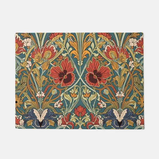 William Morris Compton Floral Art Nouveau Pattern Deurmat (Voorkant)