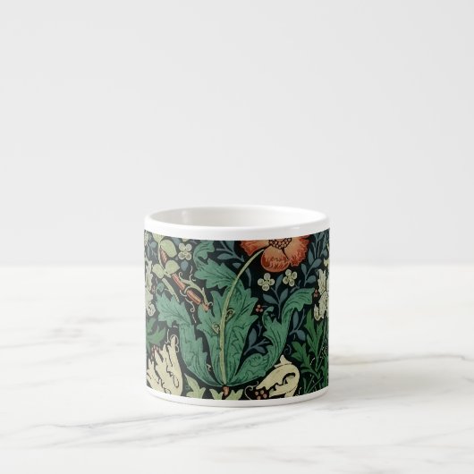 William Morris Compton Floral Art Nouveau Pattern Espresso Kop (Voorkant)