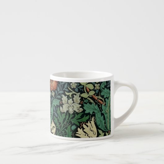 William Morris Compton Floral Art Nouveau Pattern Espresso Kop (Rechts)