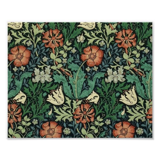 William Morris Compton Floral Art Nouveau Pattern Foto Afdruk (Voorkant)