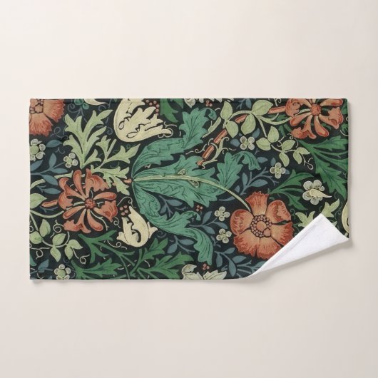 William Morris Compton Floral Art Nouveau Pattern Handdoek (Handdoek)